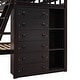 preview thumbnail 11 of 14, Wooden Twin Over Full Bunk Bed With 6 Drawers And Shelves, Espresso