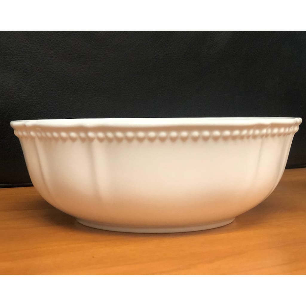 Red Vanilla Pinpoint White Cereal/Soup Bowl 7" 30oz Set/4