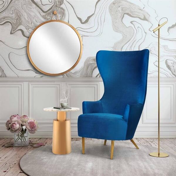 Shop Inspire Me Home Decor Julia Navy Wingback Velvet Chair