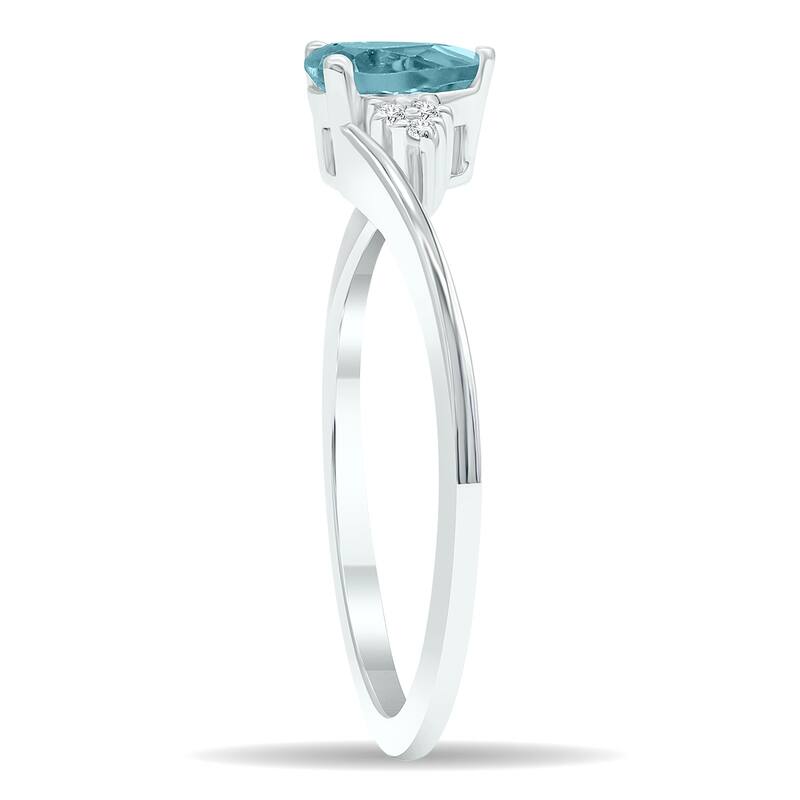 Women's Aquamarine and Diamond Tierra Ring in 10K White Gold