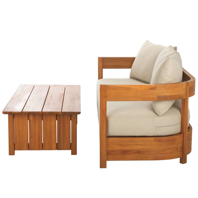 SAFAVIEH Outdoor Living Kento 3-Seater Sofa - 66"W x 29"D x 25"H