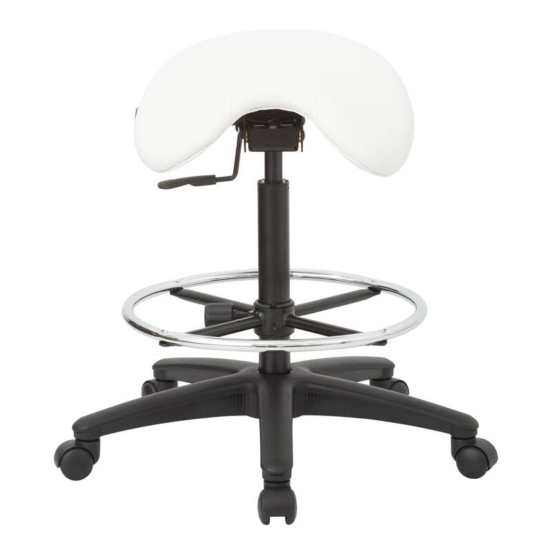 Backless Stool with Height-adjustable Saddle Seat