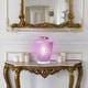 preview thumbnail 3 of 12, Lily River of Goods Pink/Purple and Gold Glass 10.5-Inch Accent Lamp - 7.75" x 7.75" x 10.5"