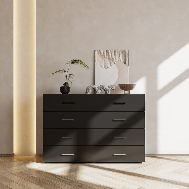 Space-saving 8-Drawer Double Dresser