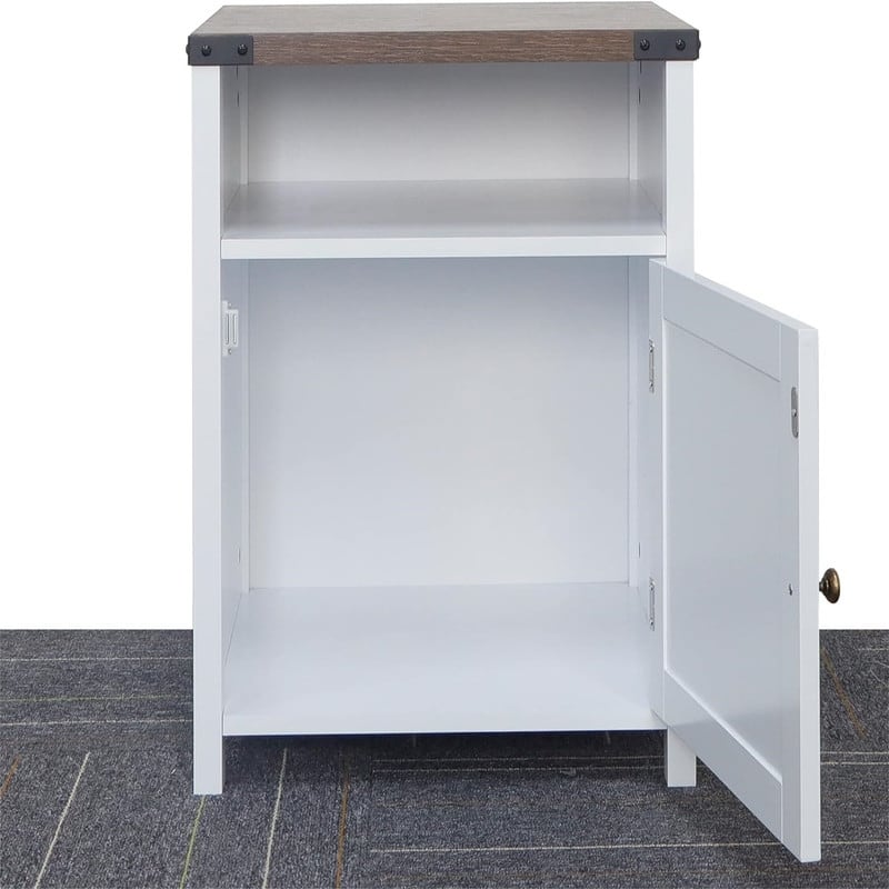 Table with Cabinet and Shelves - 18"D x 18"W x 24"H