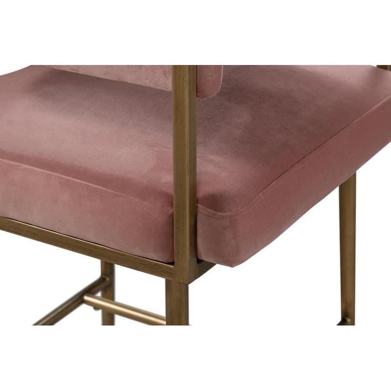 Astrid Blush Velvet Bar Stool Bed Bath Beyond 26458154
