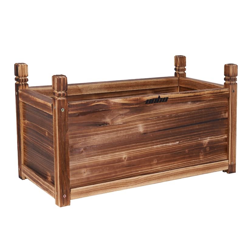 Raised Planter Trough Wood Garden Vegetables Raised Box Outdoor