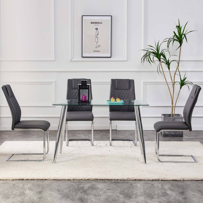 Dining Chairs with Faux Leather,Side Chairs(Set of 8)