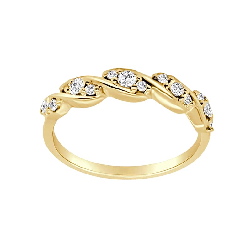 Auriya 14k Gold Lab Grown Round Diamond Twisted Vine Band 0.25 ct. tw. (F-G, VS) - 9 - Yellow