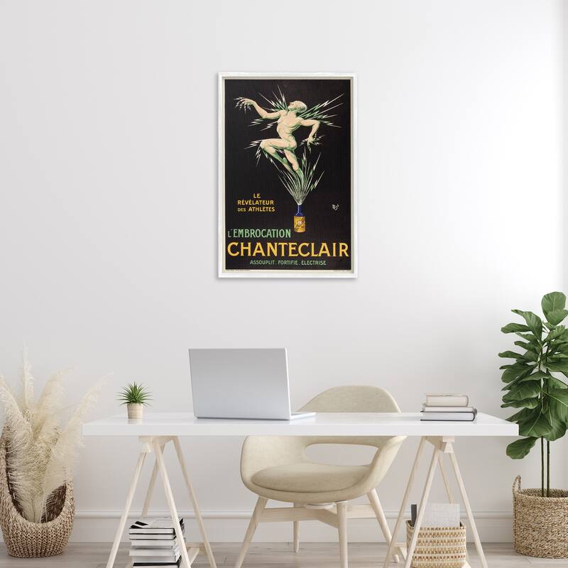 Stupell Vintage Chanteclair Wine Framed Giclee Art Design By Marcus Jules