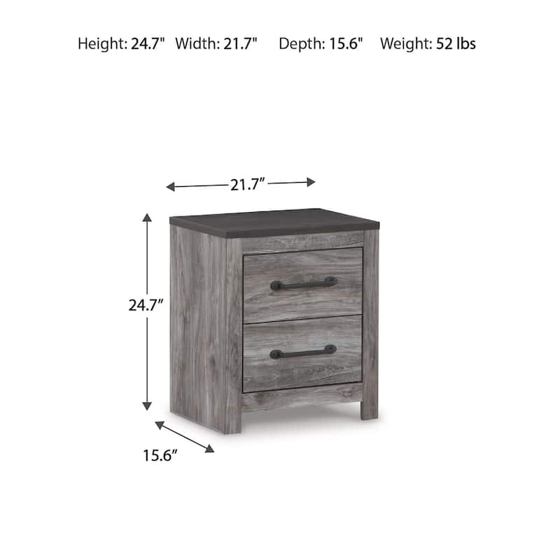 Signature Design by Ashley Bronyan Dark Gray 2 Drawer Nightstand