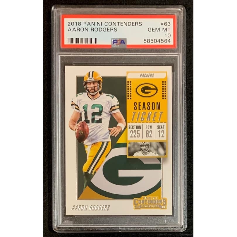 Aaron Rodgers 2018 Panini Contenders Football Card #63 Graded PSA 10 - 8'6" x 11'6"