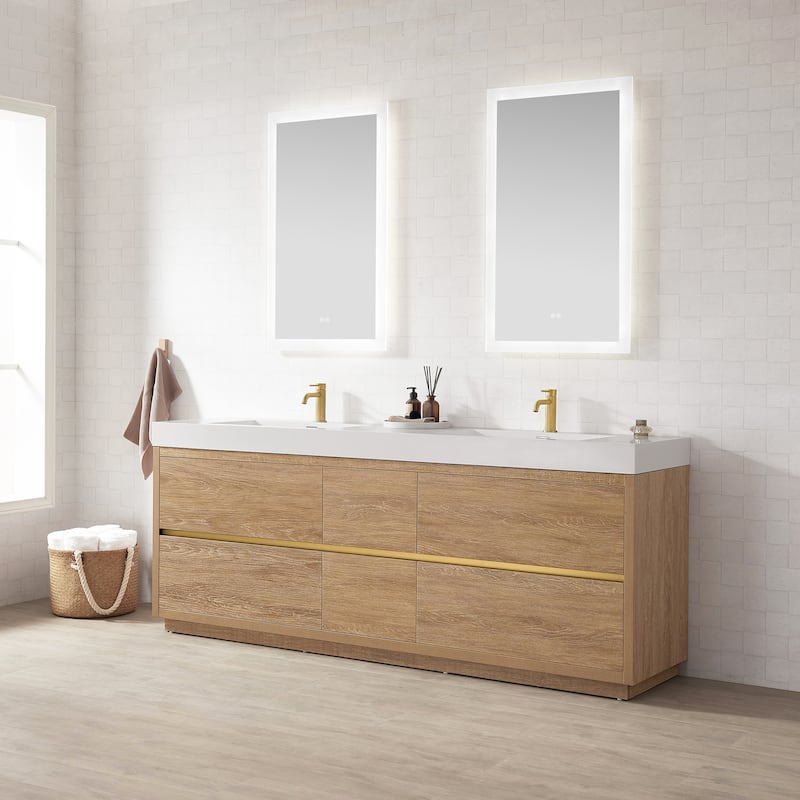 Huesca Double Bath Vanity with Composite Sink Top without Mirror