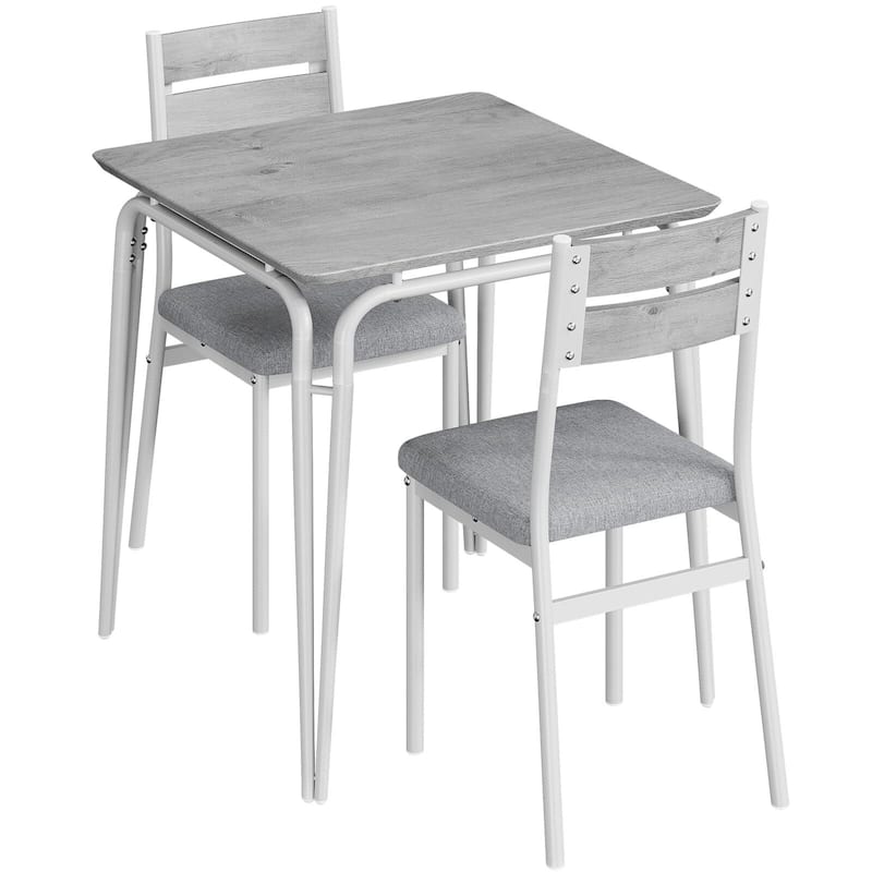 Dining Table for 2, Space Saving Square Dinette for Kitchen, Dining Room - White