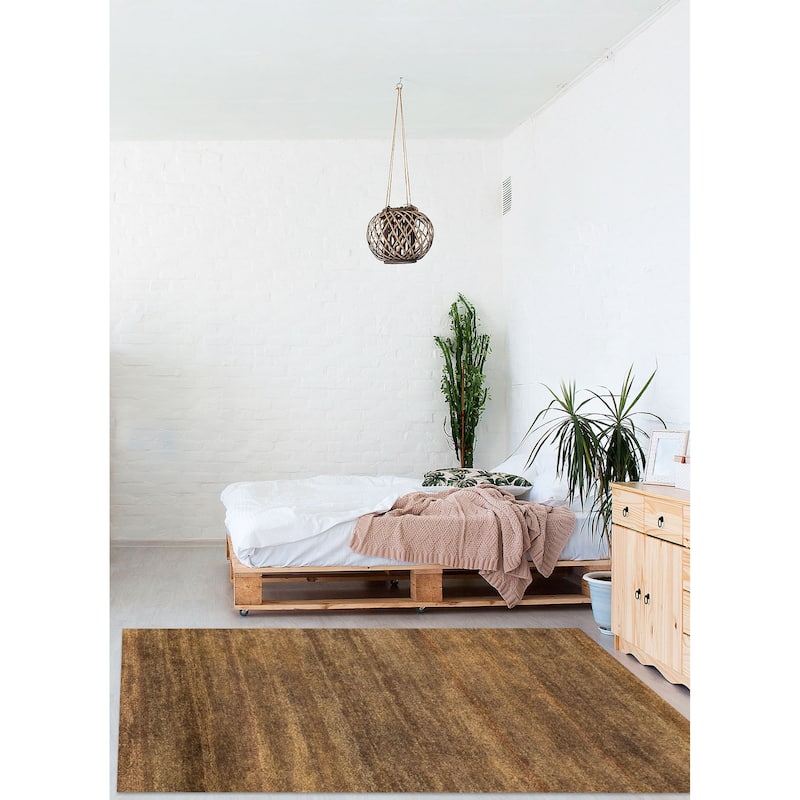 ECARPETGALLERY Hand-knotted Pak Finest Gabbeh Brown, Olive Wool Rug - 6'1 x 8'11