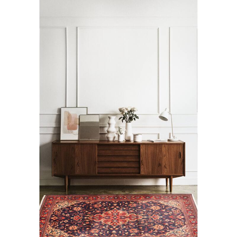 ECARPETGALLERY Hand-knotted Kayseri Navy Wool Rug - 3'6 x 5'1