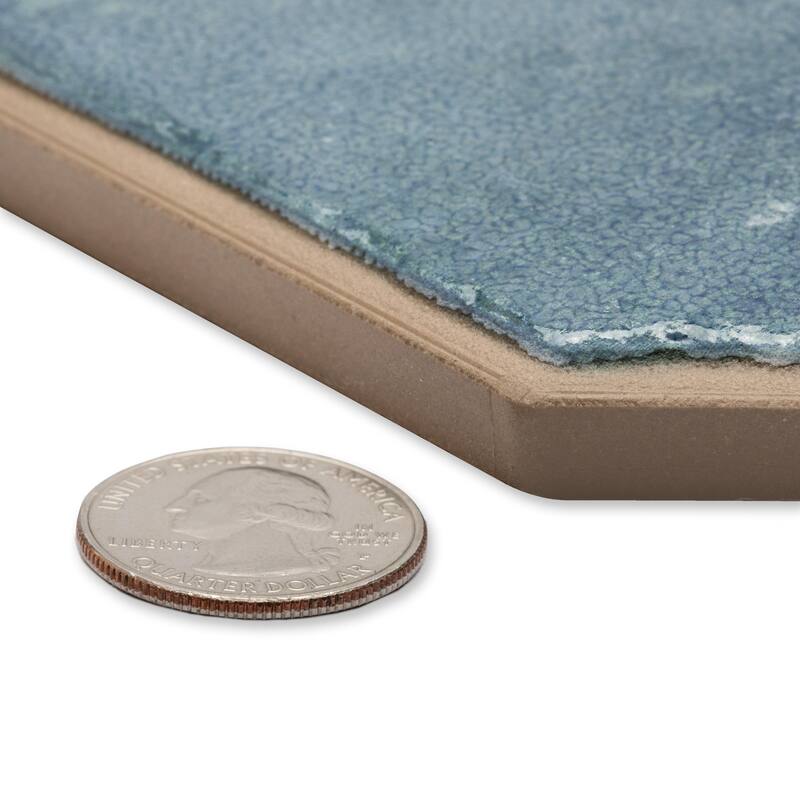 Merola Tile Picket Arendel Blue with Terra Square 14-5/8" x 22-1/2" Porcelain Floor and Wall Tile