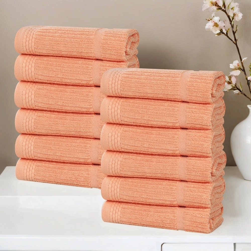 Superior Milo Smart Twist Cotton Viscose Blend Face Towels Washcloths Set of 12, Soft Highly Absorbent, Quick Dry Facial Towels
