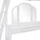 preview thumbnail 15 of 16, Full Size Loft Bed with U-Shaped Desk & Drawers, White Wooden Bedframe with Tri-fold Mirror & Storage Shelves for Student Dorms