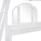 preview thumbnail 15 of 13, Full Wooden Loft Bed with U-shaped Desk, Storage Compartments & Tri-fold Mirror, Space-Saving for Bedroom or Guest Room, White