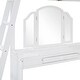 preview thumbnail 15 of 16, White Wooden Full Size Loft Bed with U-shaped Desk,Solid Wood Bed with Tri-fold Mirror and Shelves