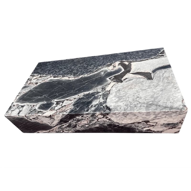 BETACH Genuine Marble Block Coffee Table - Blue Galaxy Marble