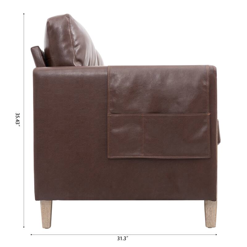 79.5" Velvet Solid Wood 3-Seater Sofa with Pocket Spring Seat, PP Foam Backrest, and Side Storage Pocket