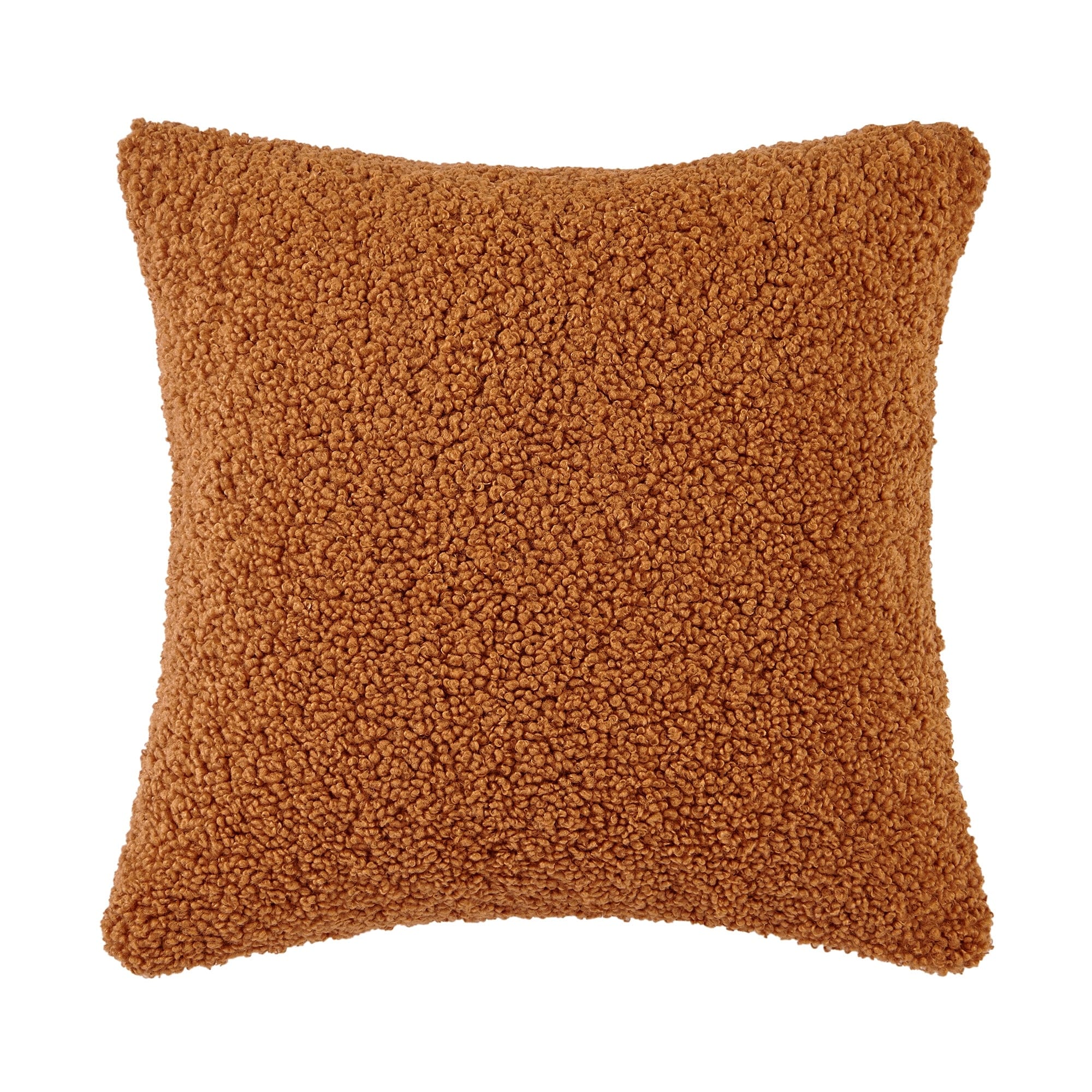 HiEnd Accents Teddy Textured Boucle Decorative Pillow with Down Insert, 18" x 18"