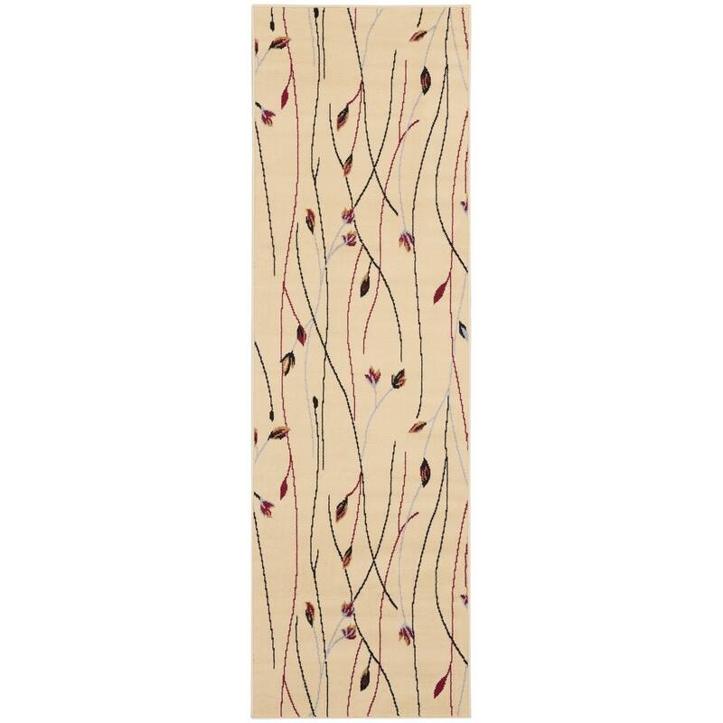 Nourison Grafix Floral Botanical Transitional Area Rug - 3' 9" x 5' 9" - Cream