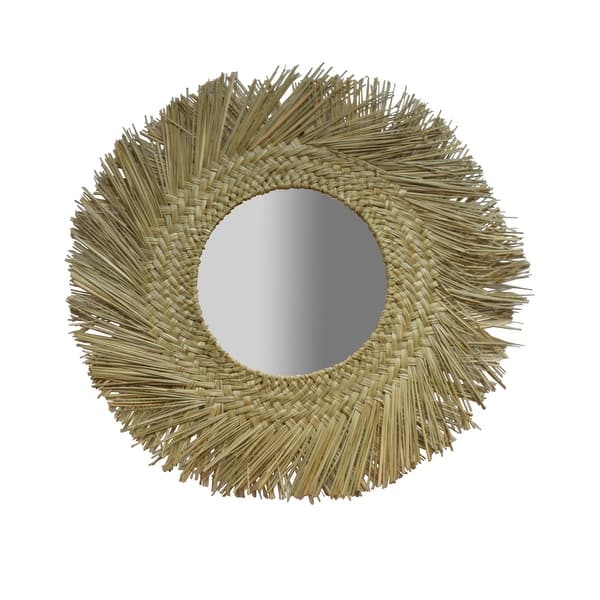 Round Seagrass Mirror - Natural - 36" Round/Mirror 15" - Bed Bath ...