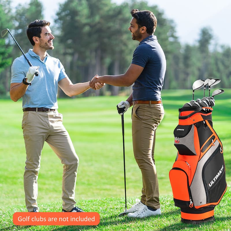 10.5'' Golf Stand Bag w/14 Way Dividers Rain Hood 7 Zippered Pockets - See Details