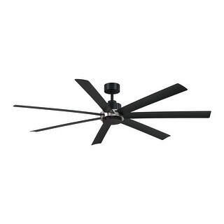 Fanimation Pendry 72 inch Indoor/Outdoor Smart Ceiling Fan with Remote - Black with Brushed Nickel Accents