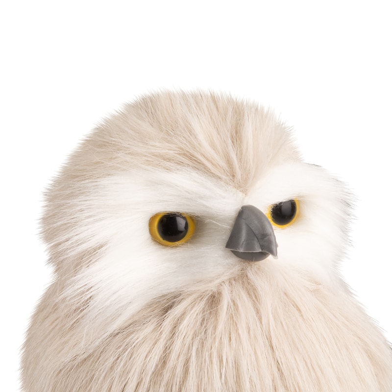 Standing Winter Owl Christmas Figure - 12.25" - Cream and White