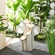 preview thumbnail 17 of 34, Glitzhome 26"H/ 31"H 4-Tier LED Vase-Shaped Ceramic Outdoor Floor Fountain with Birds/ Lotus
