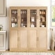 preview thumbnail 14 of 17, Solid Wood Stackable Cabinet&Sideboard with Adjustable Shelves