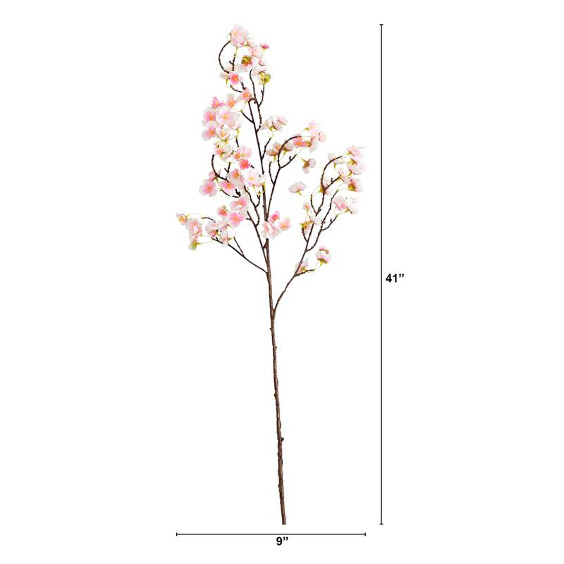 Cherry Blossom Artificial Floral Stem Sprays - 41" - Pink - Set of 3