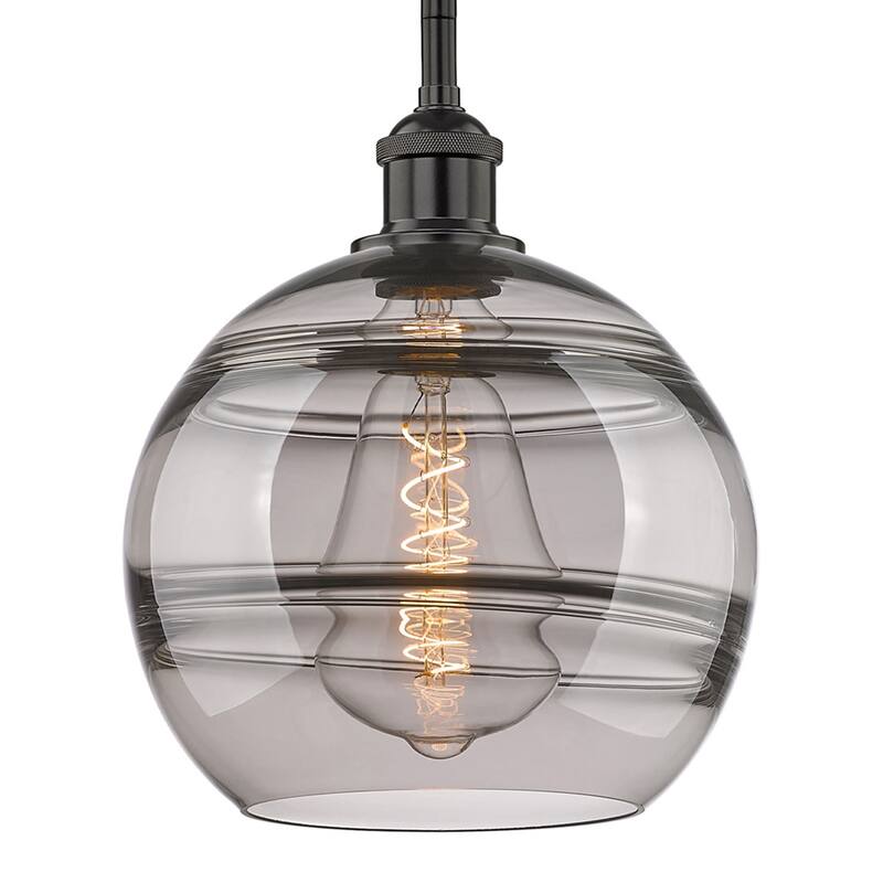 Innovations Lighting 616-1S 11 10 Rochester Pendant Rochester 10" Wide - Matte Black / Light Smoke