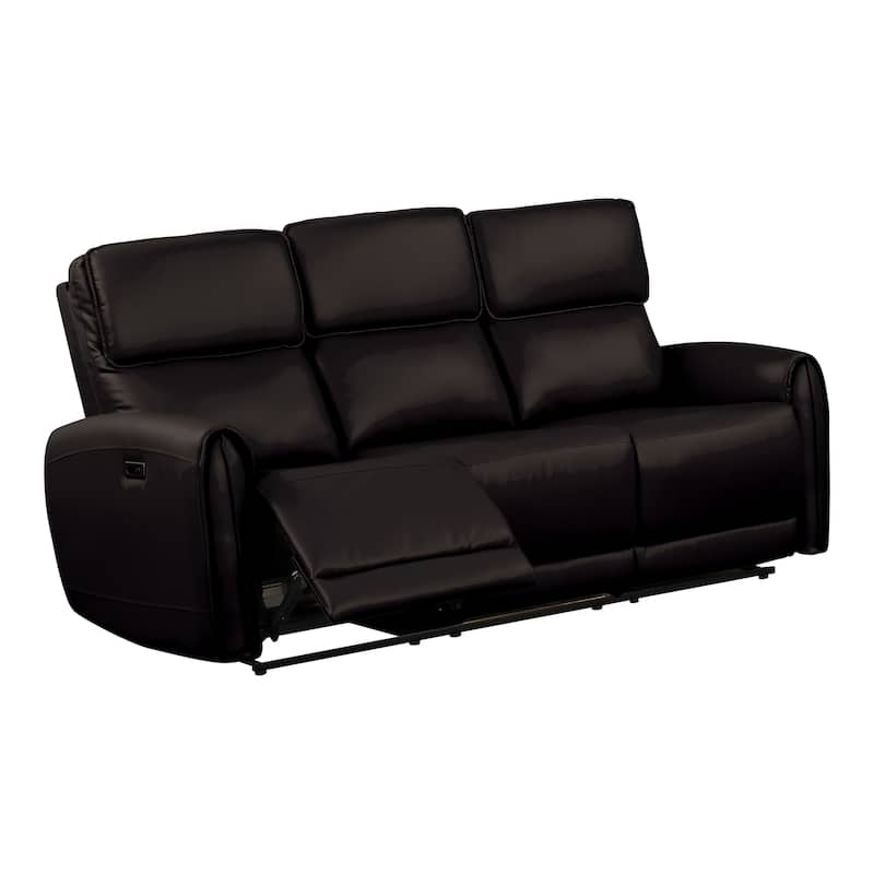 Furniture of America Elente Modern 3-Piece Faux Leather Power Recline Sofa Set with USB Ports