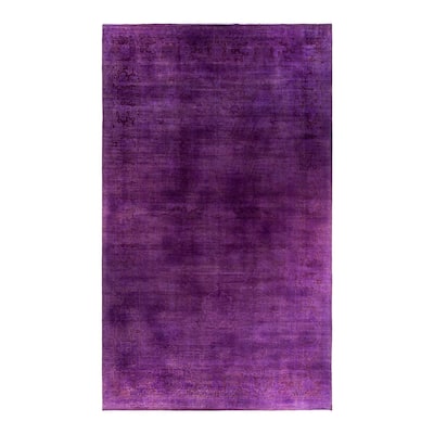 Fine Vibrance One-of-a-Kind Hand-Knotted Area Rug - Purple, 11' 4" x 18' 6" - 11' 4" x 18' 6"