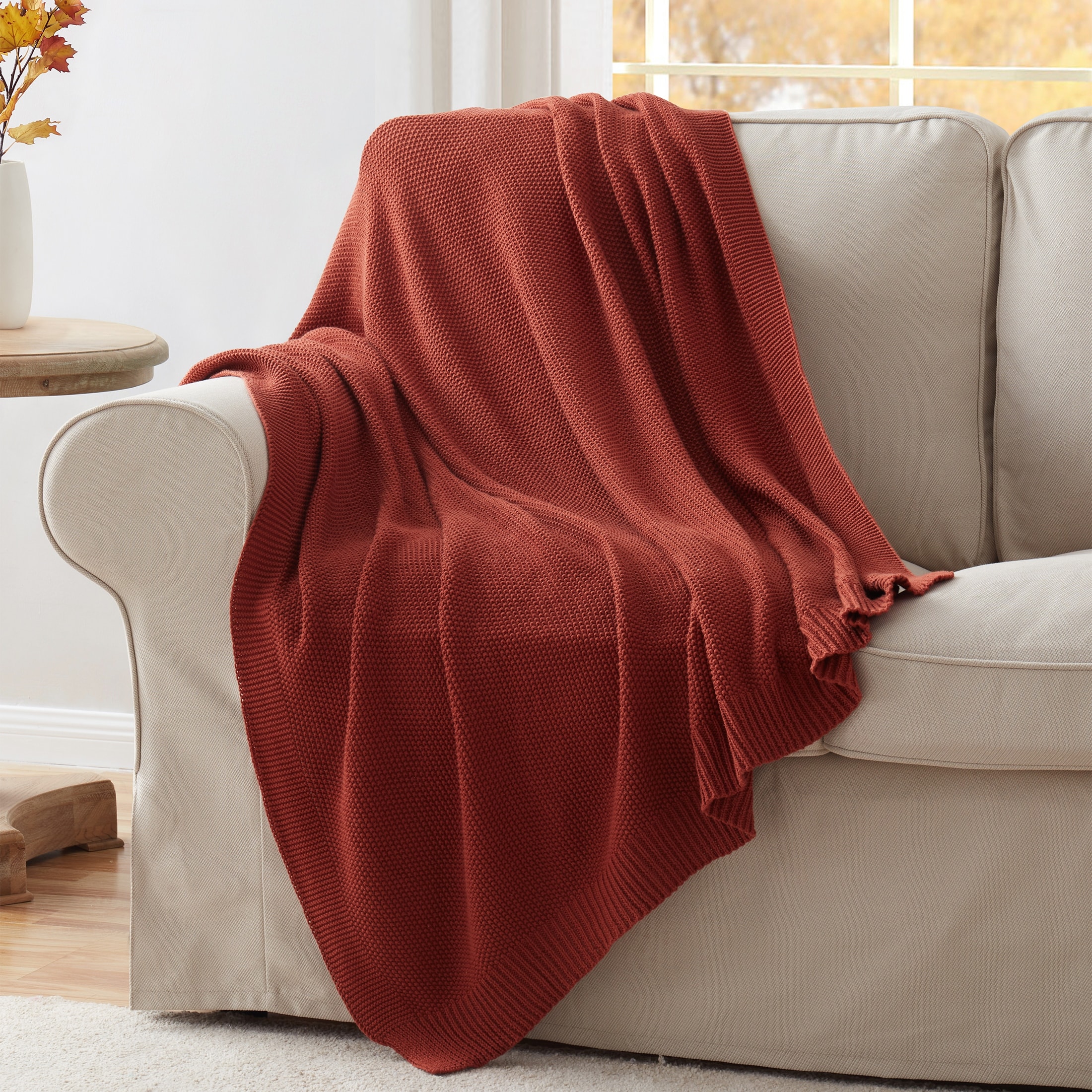 Rust red throw discount blanket