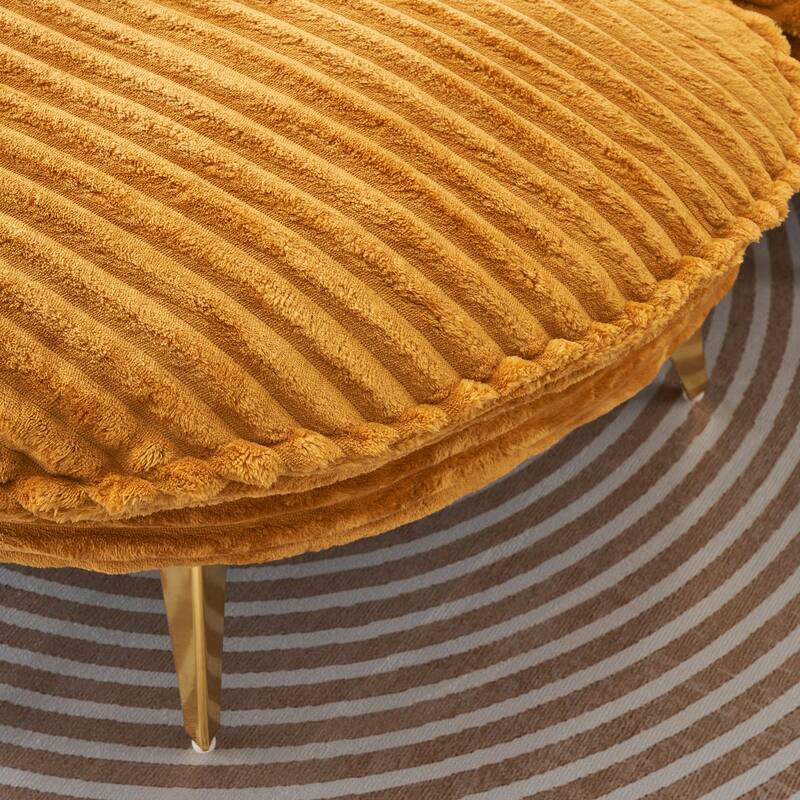 65-Inch Corduroy Sofa with Matching Pillows for Small Spaces