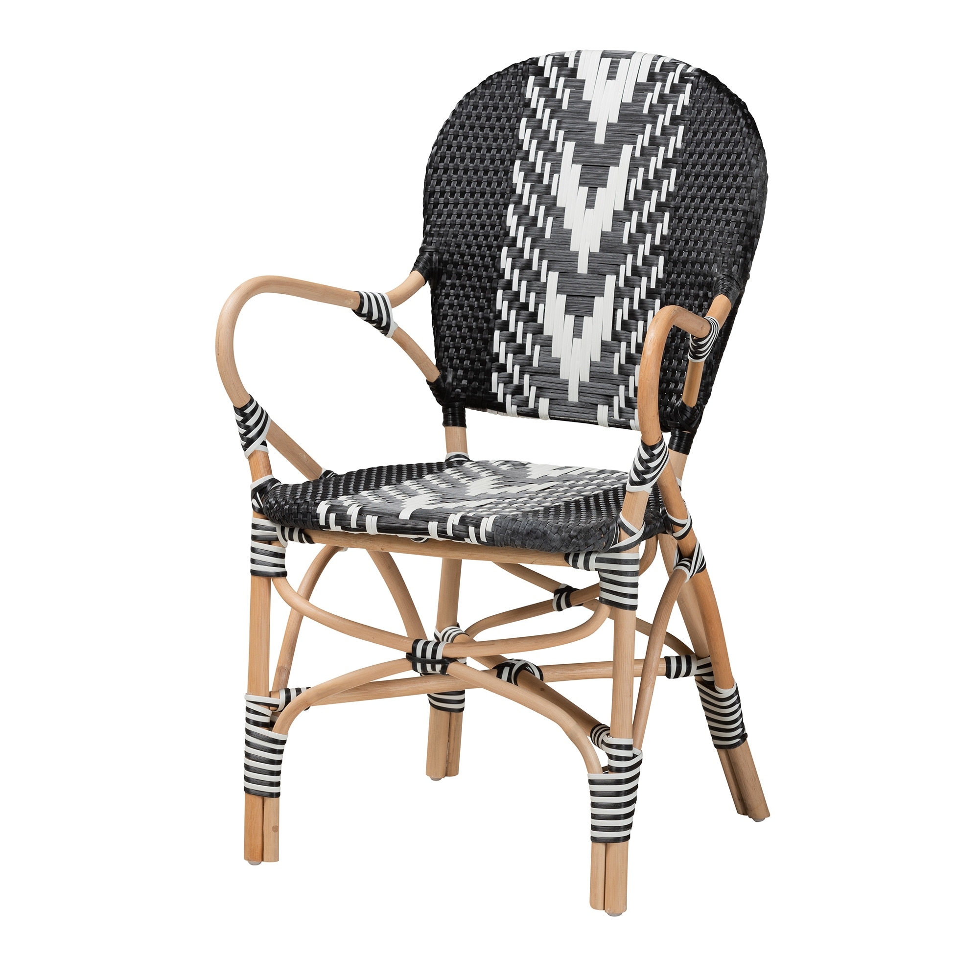Wallis Modern French Two Tone Black and White Weaving and Natural