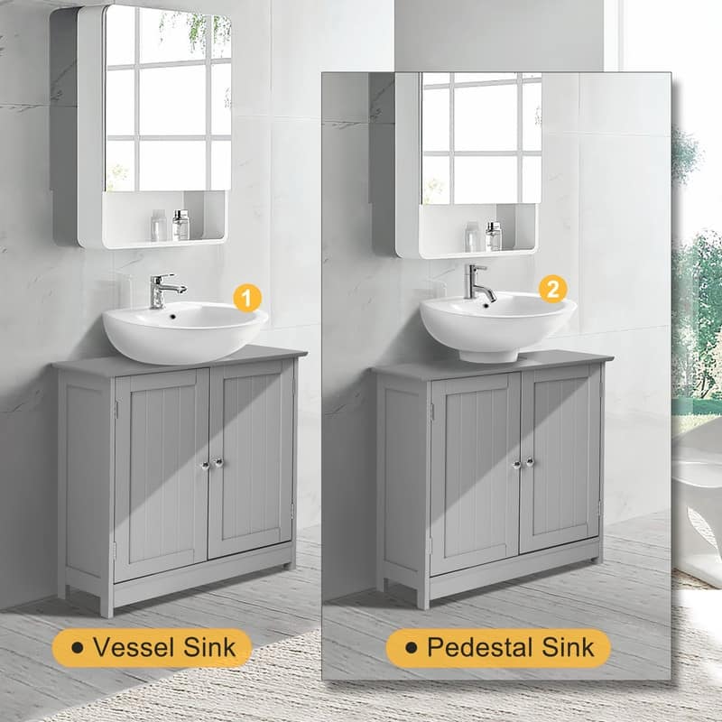 Modern Pedestal Under Sink Storage Bathroom Vanity Cabinet
