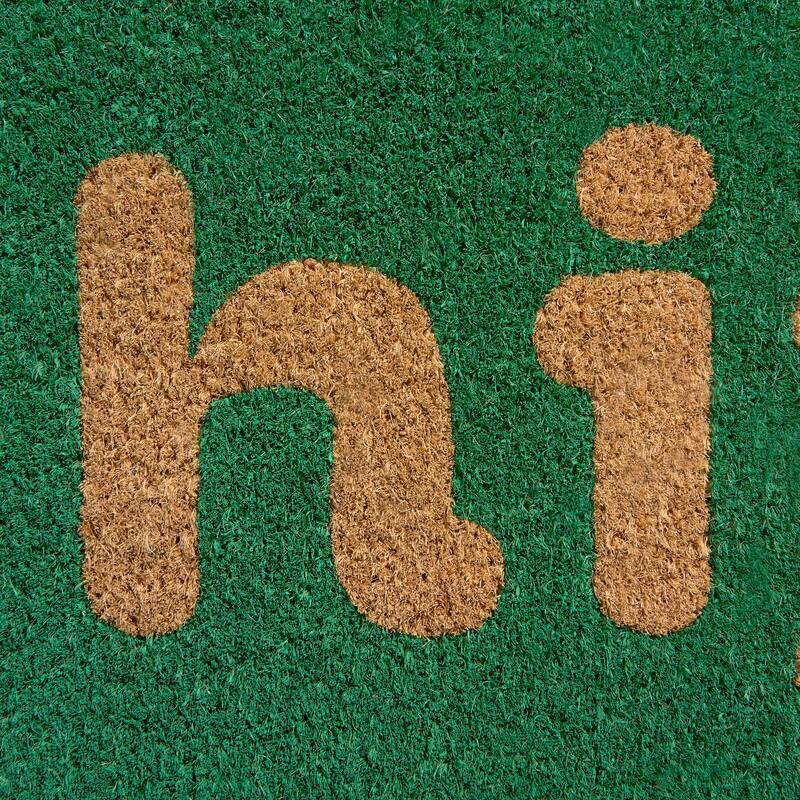 TOWN & COUNTRY TERRA Hiya Painted Welcome Outdoor Door Mat, Natural Coir Mat