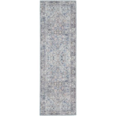 Race Power Loomed Distressed Floral Area Rug By HomeRoots - 10' Runner
