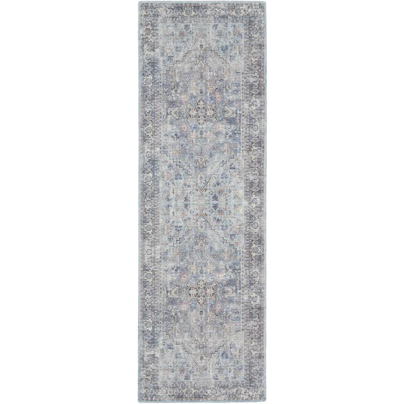 Racec Power Loomed Distressed Floral Area Rug By HomeRoots - 8' Runner