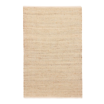 Delara Handwoven Natural Jute and Cotton Area Rug, Farmhouse Accent Rug for Living Room, Bedroom, Entryway, Flatweave
