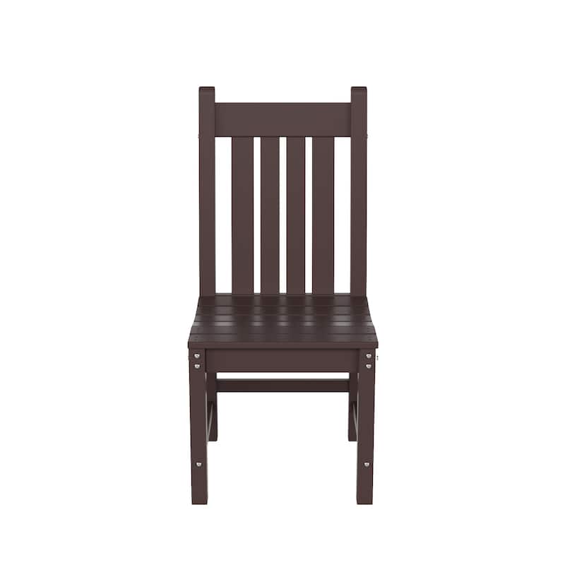 Laguna Hdpe All Weather Outdoor Patio Dining Set with Square Table, Armless Chairs (5-Piece Set)