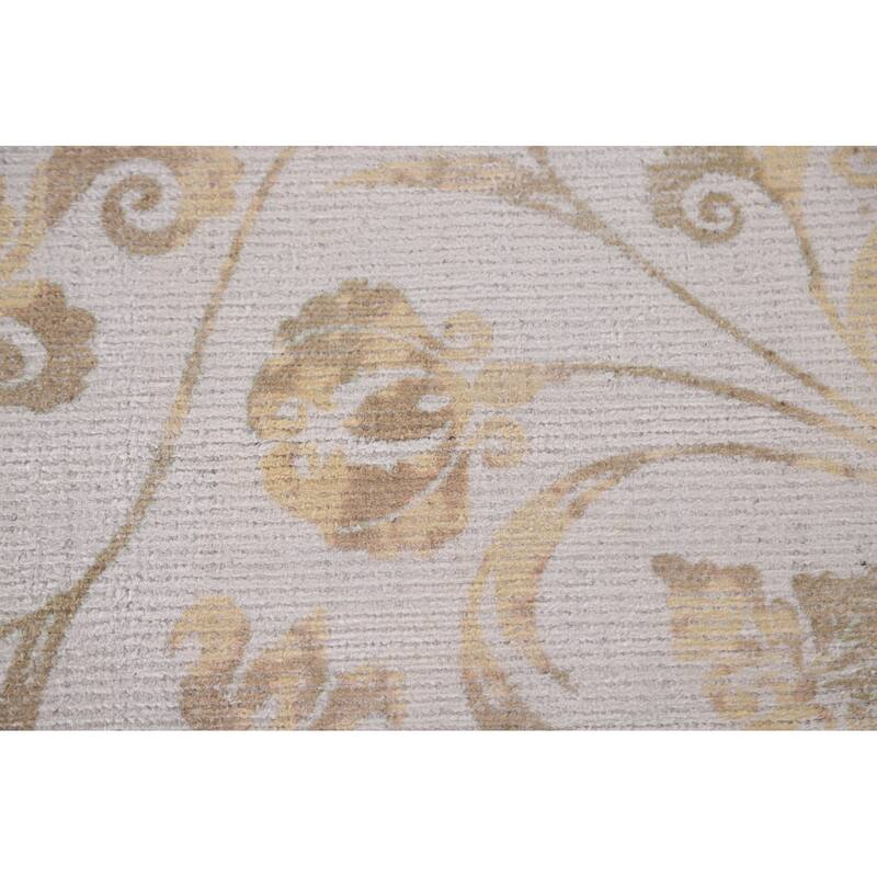 All-Over Floral Abstract Modern Area Rug Hand-Knotted Wool Carpet - 7'10"x 9'10"
