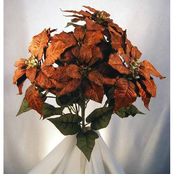 Shop 1 Pc 20 Inch Artificial Poinsettia Bush W 7 Blooms For